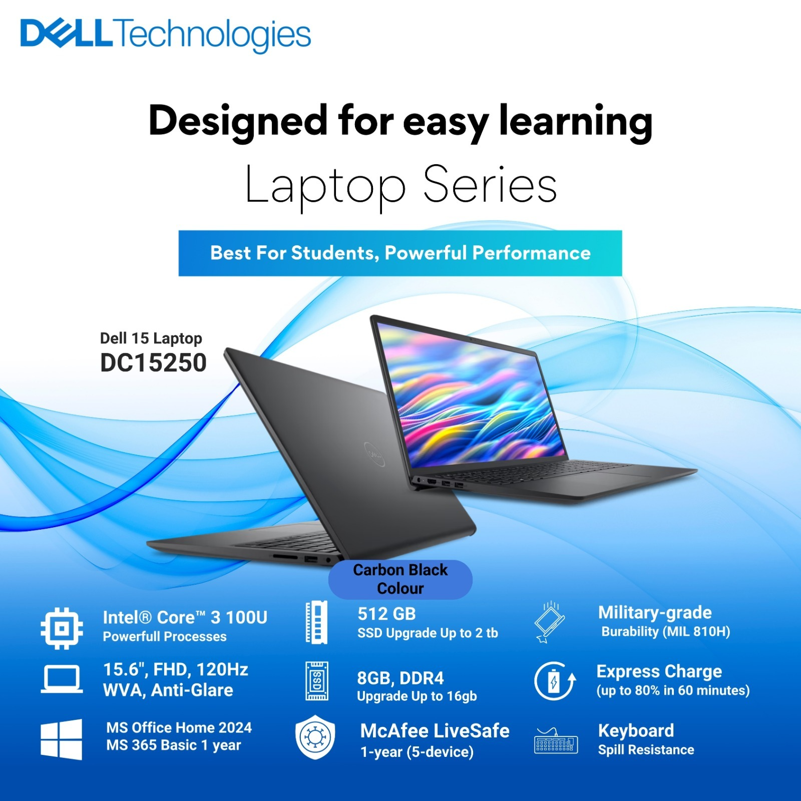 Dell 15 DC15250 student laptop